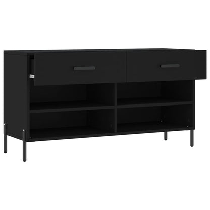 Banco Sapateira Dália com 2 Gavetas - Preto - Design Moderno