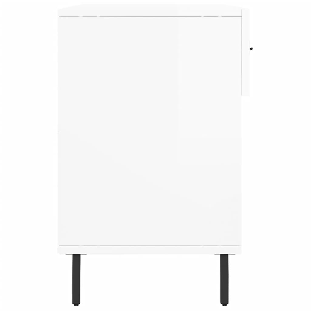 Banco sapateira 102x35x55 cm derivados madeira branco brilhante