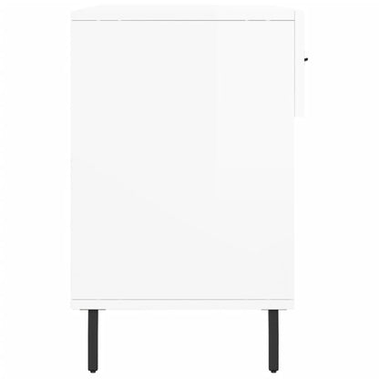 Banco sapateira 102x35x55 cm derivados madeira branco brilhante