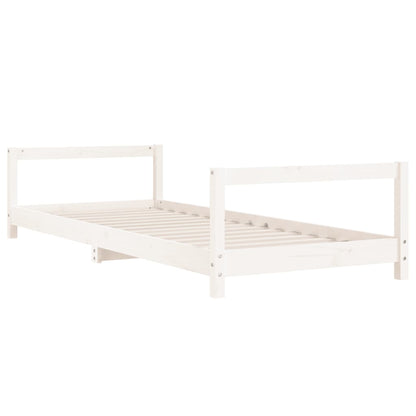 Estrutura de cama infantil 80x200 cm pinho maciço branco