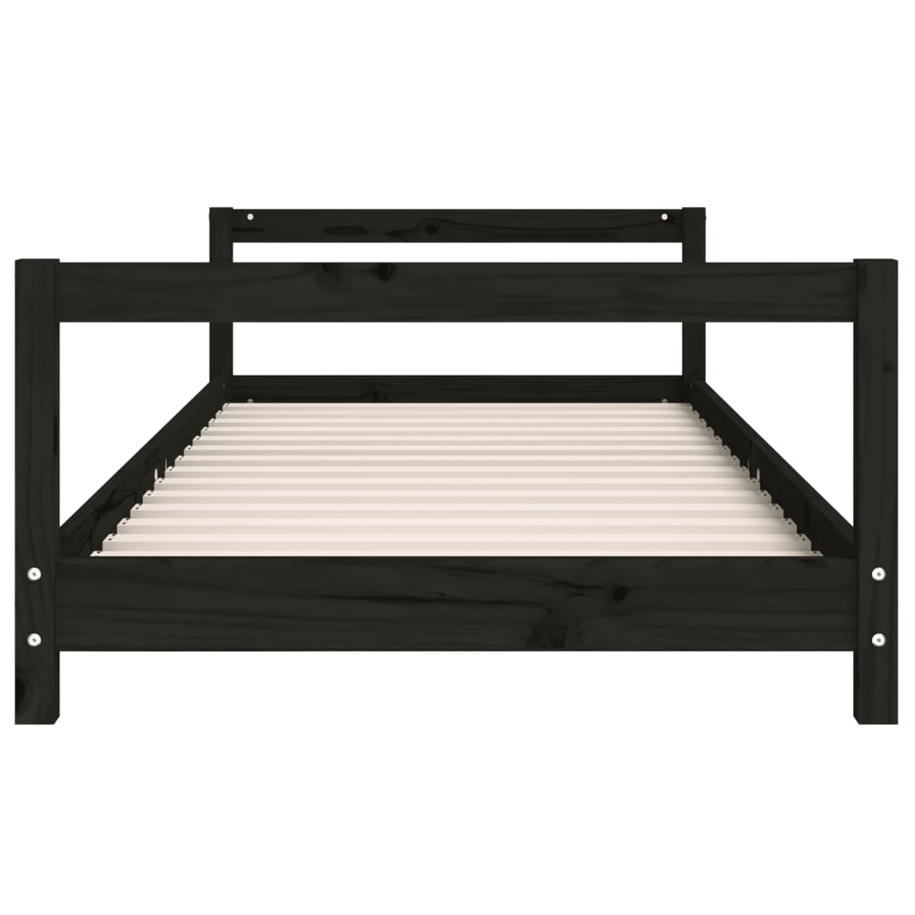 Estrutura de cama infantil 80x200 cm pinho maciço preto