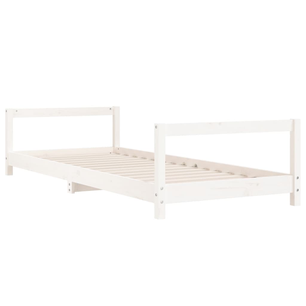 Estrutura de cama infantil 90x200 cm pinho maciço branco