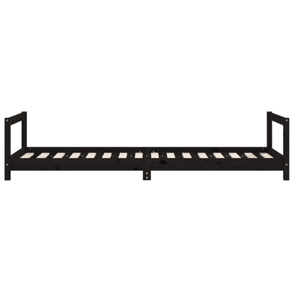 Estrutura de cama infantil 90x200 cm pinho maciço preto