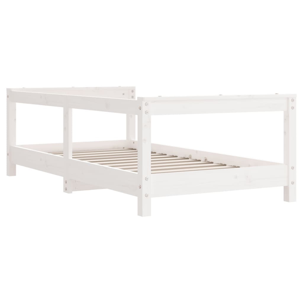 Estrutura de cama infantil 70x140 cm pinho maciço branco