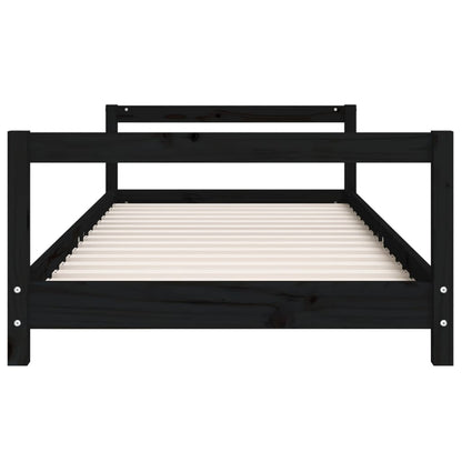 Estrutura de cama infantil 80x160 cm pinho maciço preto