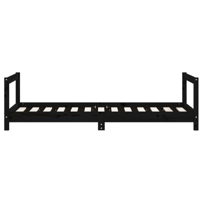 Estrutura de cama infantil 80x160 cm pinho maciço preto