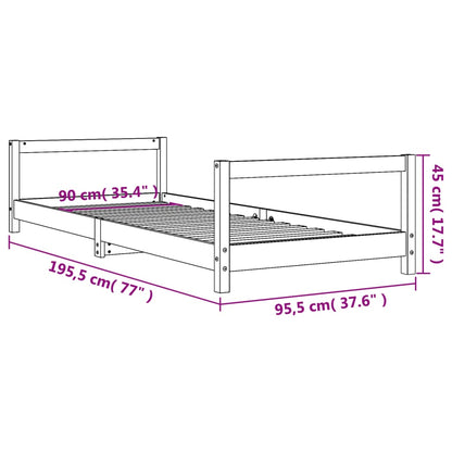 Estrutura de cama infantil 90x190 cm madeira de pinho maciça