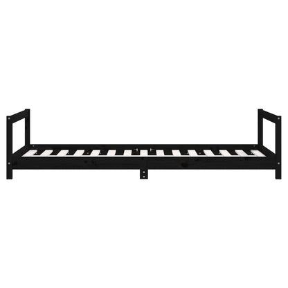 Estrutura de cama infantil 90x190 cm pinho maciço preto