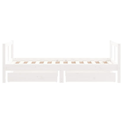 Estrutura cama infantil c/ gavetas 80x160cm pinho maciço branco