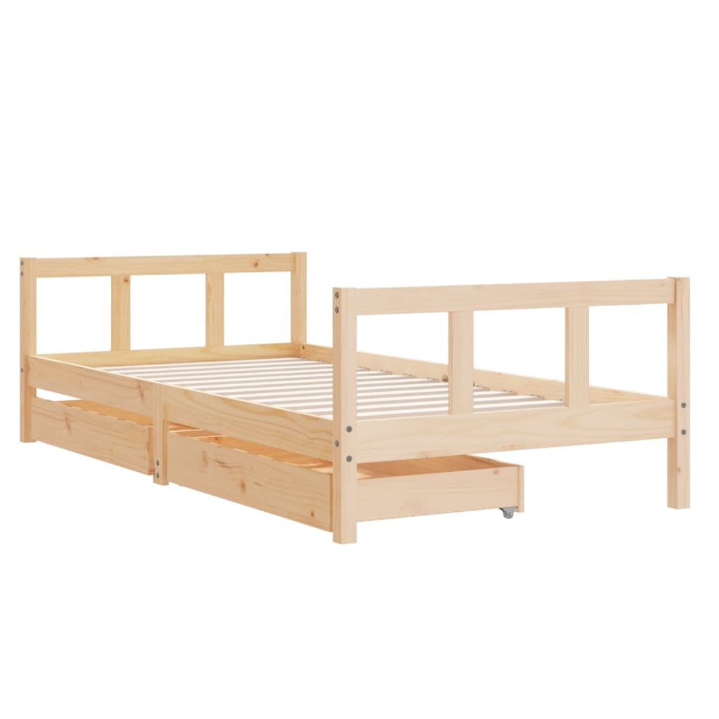 Estrutura de cama infantil c/ gavetas 90x190 cm pinho maciço