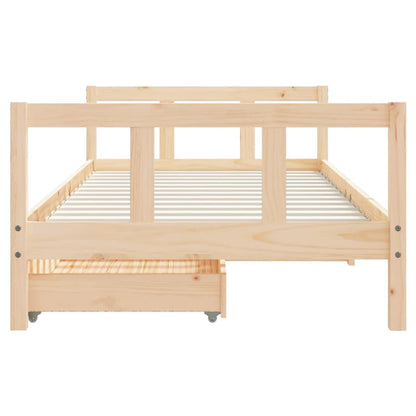 Estrutura de cama infantil c/ gavetas 90x190 cm pinho maciço