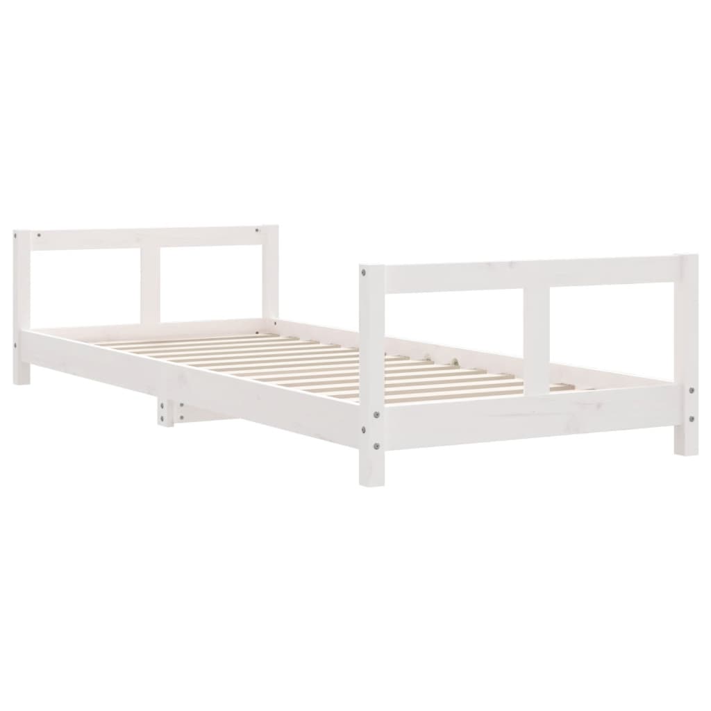 Estrutura de cama infantil 80x200 cm pinho maciço branco