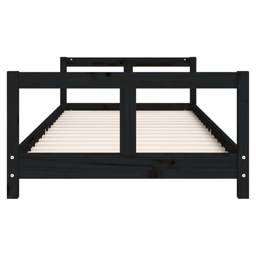 Estrutura de cama infantil 80x200 cm pinho maciço preto