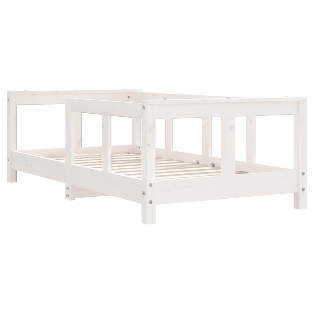 Estrutura de cama infantil 70x140 cm pinho maciço branco