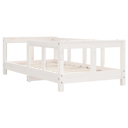 Estrutura de cama infantil 70x140 cm pinho maciço branco