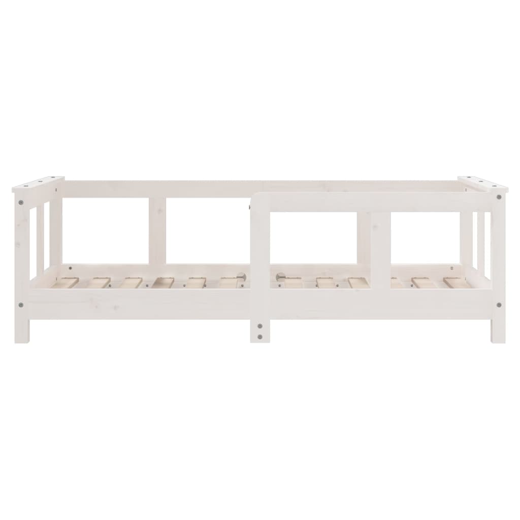 Estrutura de cama infantil 70x140 cm pinho maciço branco