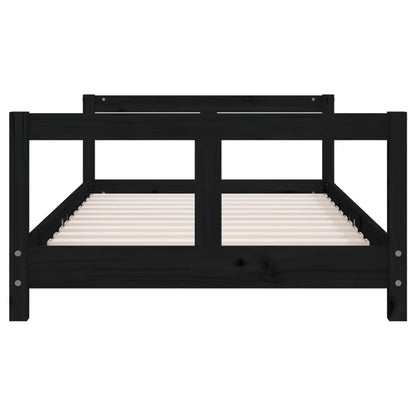 Estrutura de cama infantil 80x160 cm pinho maciço preto