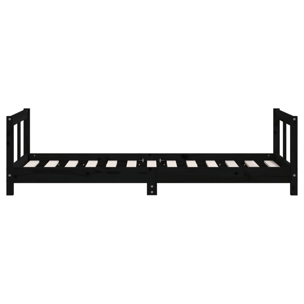 Estrutura de cama infantil 80x160 cm pinho maciço preto