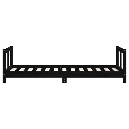 Estrutura de cama infantil 80x160 cm pinho maciço preto