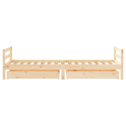 Estrutura de cama infantil c/ gavetas 90x200 cm pinho maciço