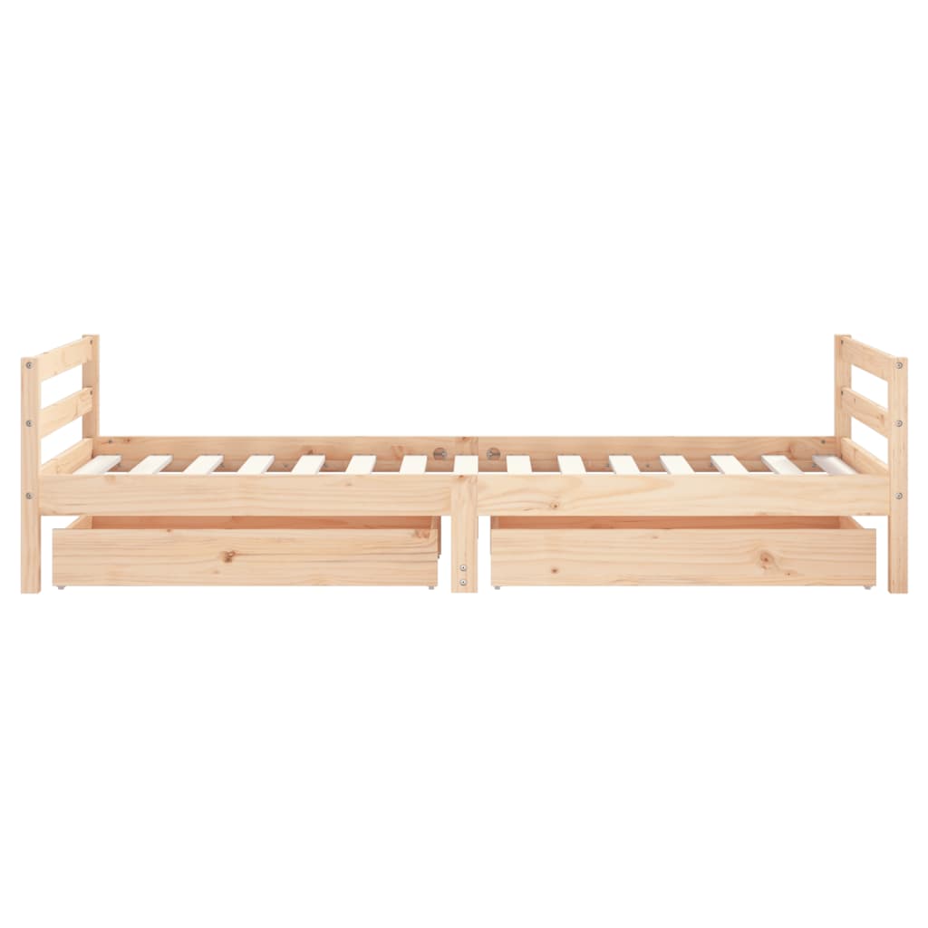 Estrutura de cama infantil c/ gavetas 90x190 cm pinho maciço