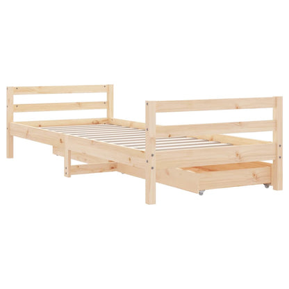 Estrutura de cama infantil c/ gavetas 90x190 cm pinho maciço