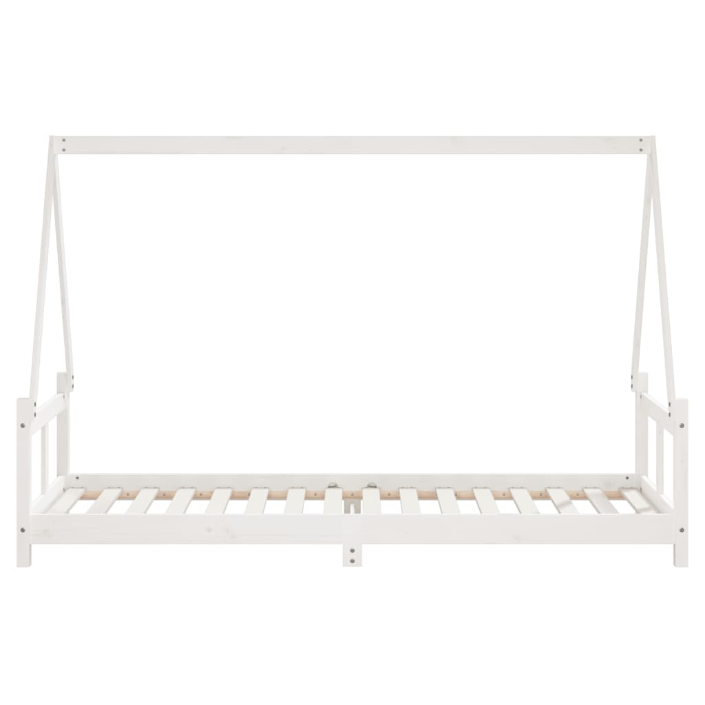 Estrutura de cama infantil 80x200 cm pinho maciço branco