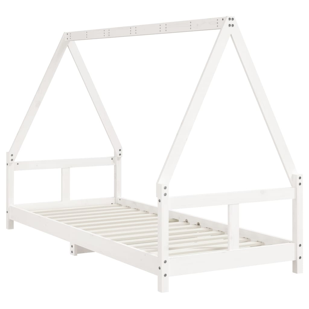 Estrutura de cama infantil 80x200 cm pinho maciço branco