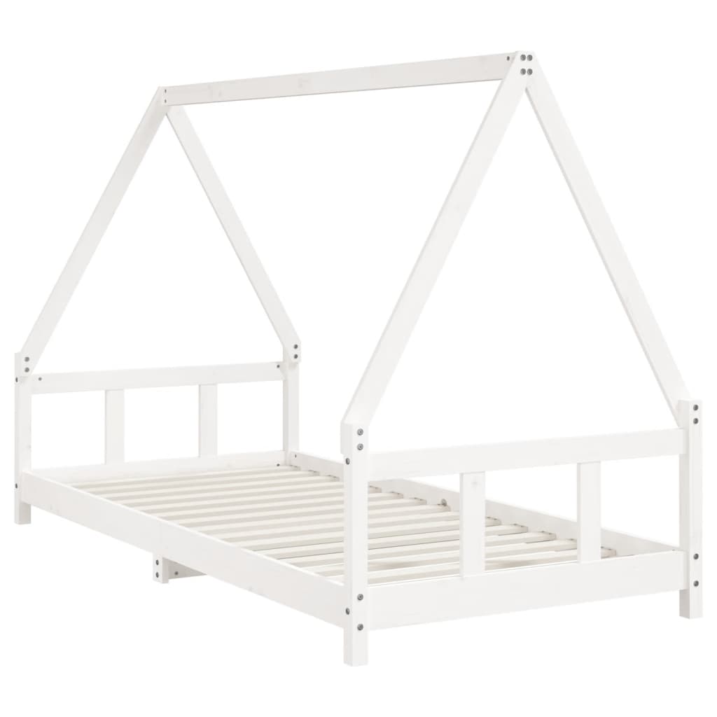 Estrutura de cama infantil 90x200 cm pinho maciço branco