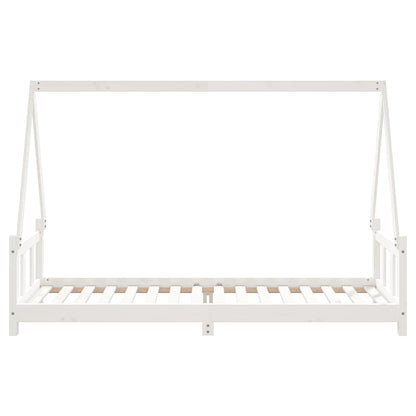 Estrutura de cama infantil 90x200 cm pinho maciço branco