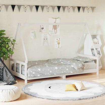 Estrutura de cama infantil 90x200 cm pinho maciço branco