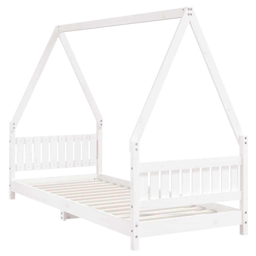 Estrutura de cama infantil 80x200 cm pinho maciço branco