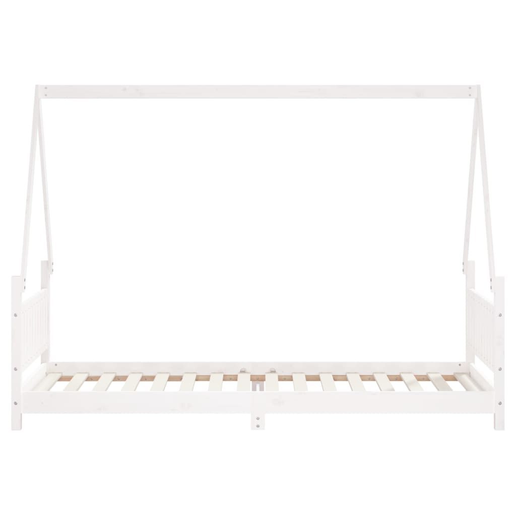 Estrutura de cama infantil 80x200 cm pinho maciço branco