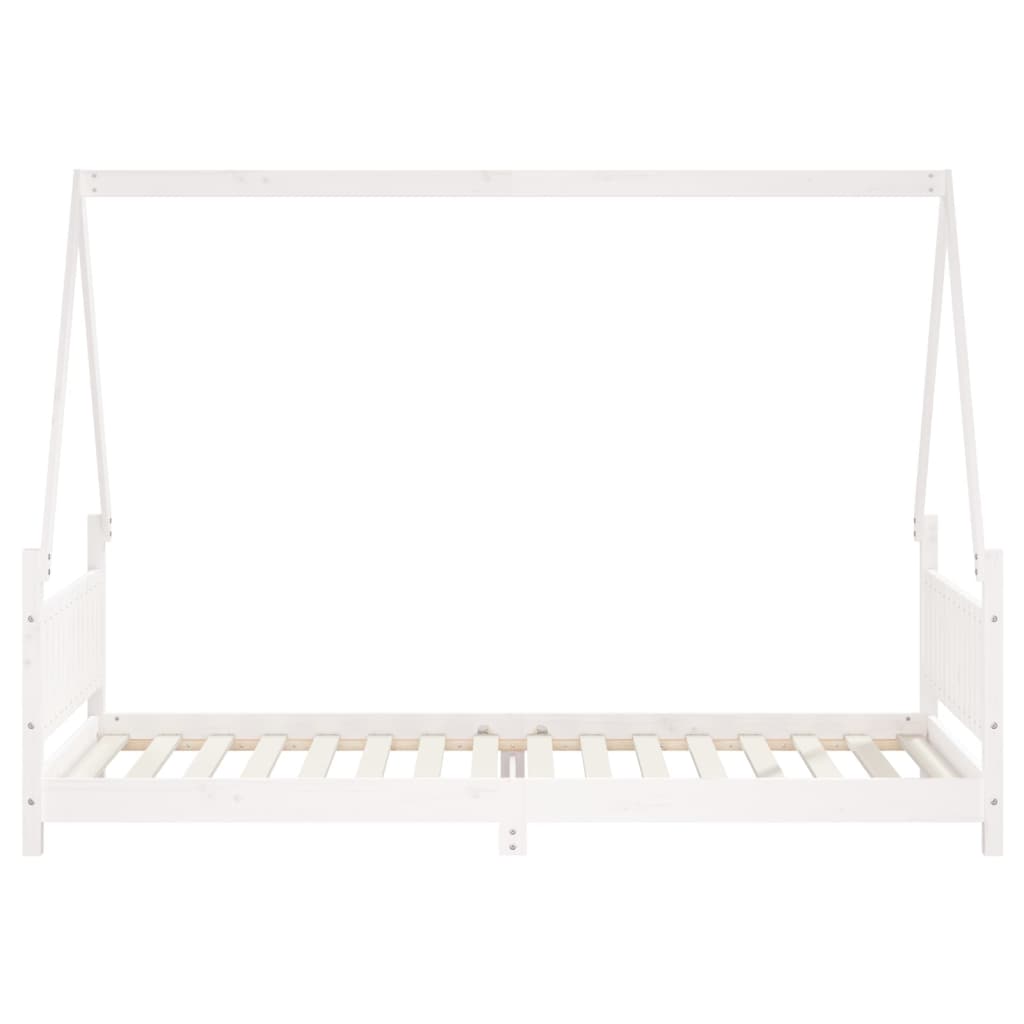 Estrutura de cama infantil 90x200 cm pinho maciço branco