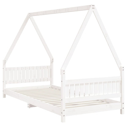 Estrutura de cama infantil 90x200 cm pinho maciço branco