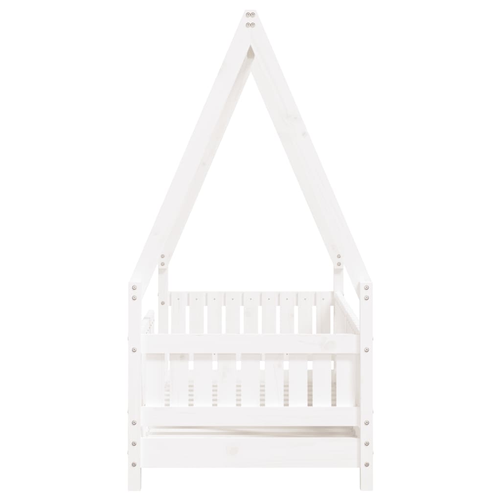 Estrutura de cama infantil 70x140 cm pinho maciço branco