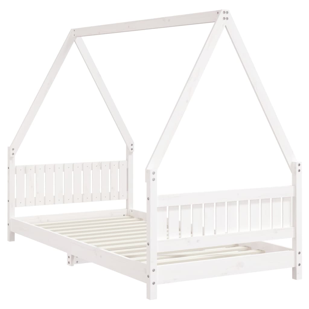 Estrutura de cama infantil 90x190 cm pinho maciço branco