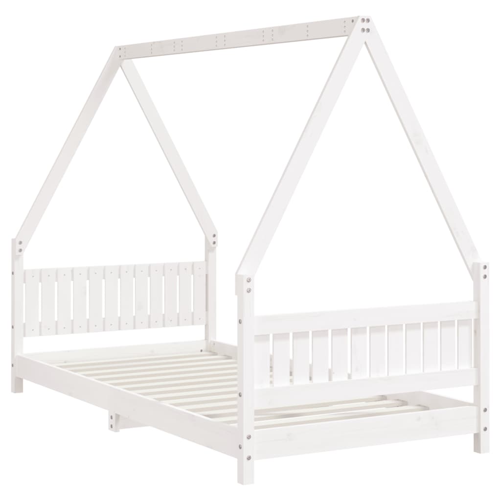 Estrutura de cama infantil 90x190 cm pinho maciço branco