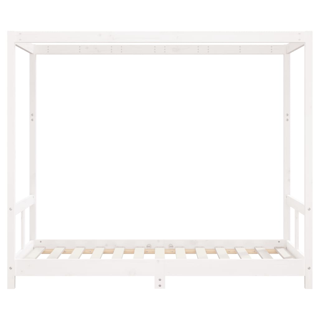 Estrutura de cama infantil 80x160 cm pinho maciço branco