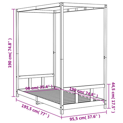 Estrutura de cama infantil 90x190 cm madeira de pinho maciça