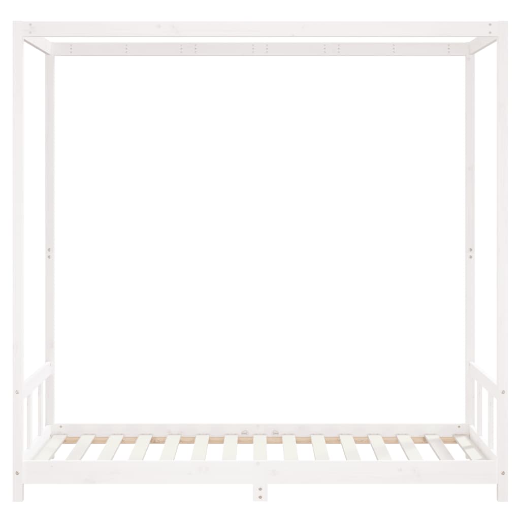 Estrutura de cama infantil 90x190 cm pinho maciço branco