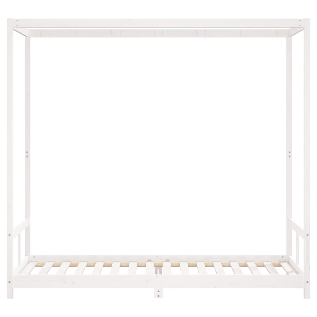 Estrutura de cama infantil 80x200 cm pinho maciço branco