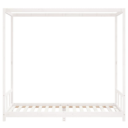 Estrutura de cama infantil 90x200 cm pinho maciço branco