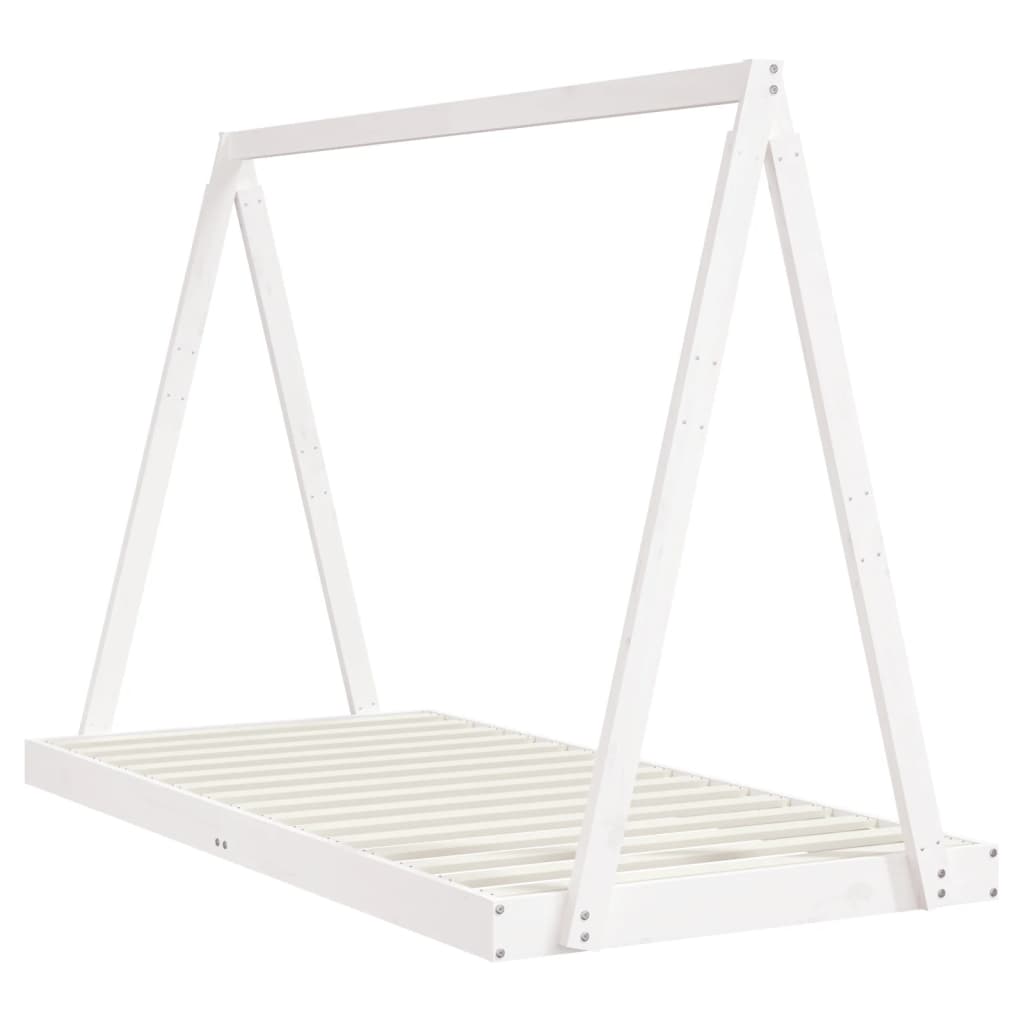 Estrutura de cama infantil 90x190 cm pinho maciço branco