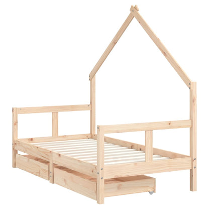 Estrutura de cama infantil c/ gavetas 80x160 cm pinho maciço