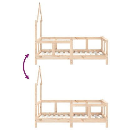 Estrutura de cama infantil 70x140 cm pinho maciço