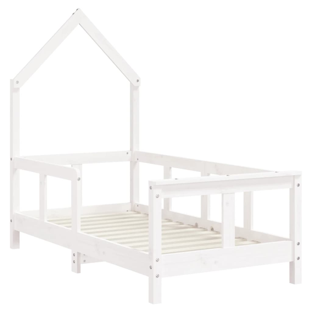 Estrutura de cama infantil 70x140 cm pinho maciço branco