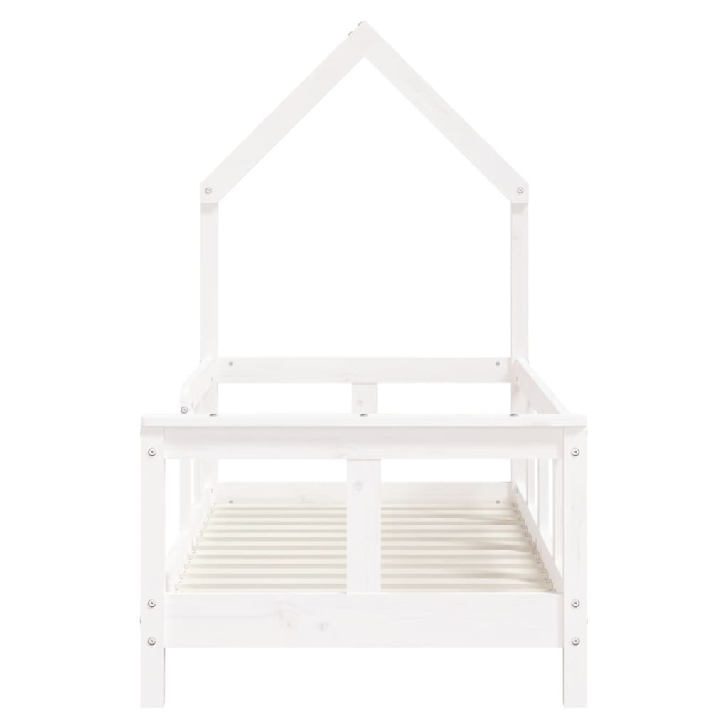 Estrutura de cama infantil 70x140 cm pinho maciço branco