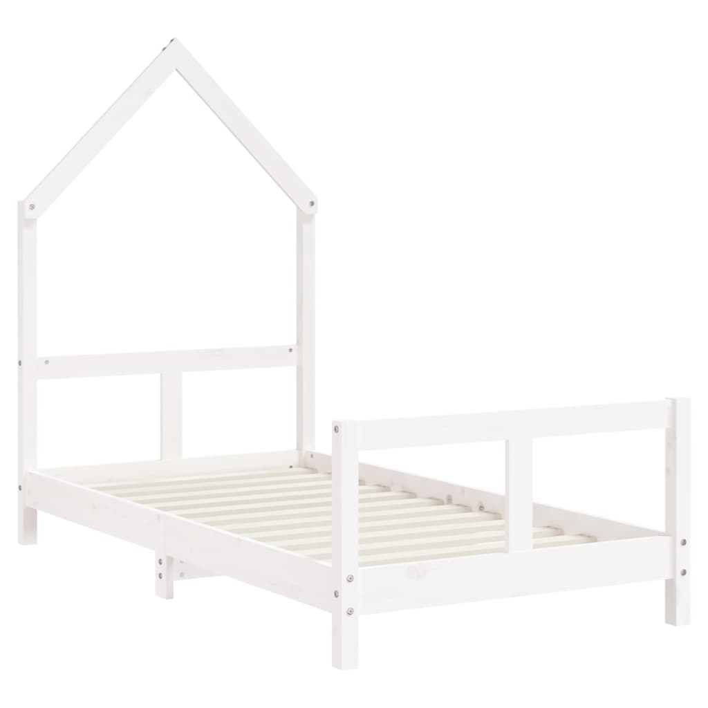 Estrutura de cama infantil 80x160 cm pinho maciço branco