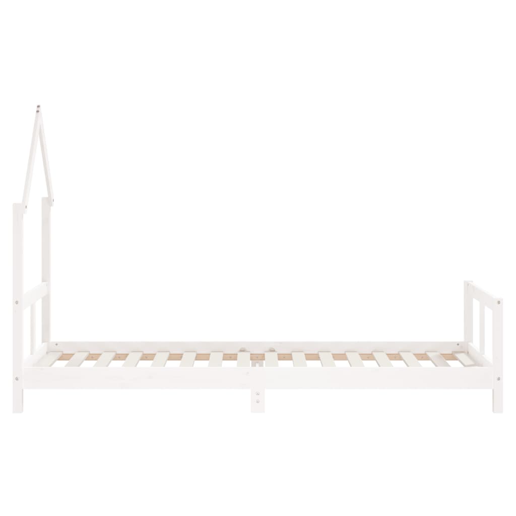 Estrutura de cama infantil 80x200 cm pinho maciço branco